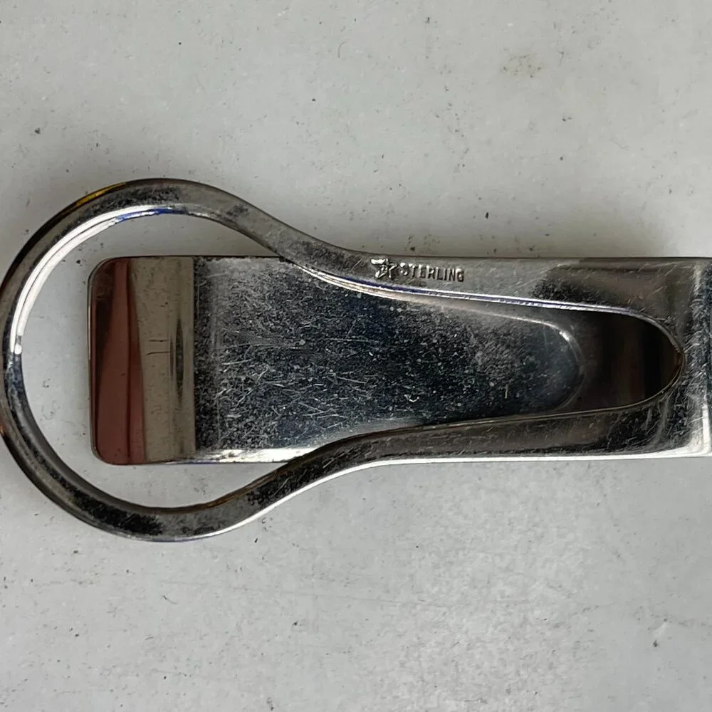 Mid-Century Vintage Open Circle Sterling Money Clip B A BALLOU star marking